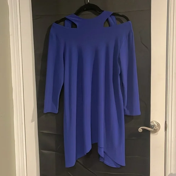 Royal blue Clara Sun Woo blouse with shoulder cutouts size medium women’s - Picture 4 of 6